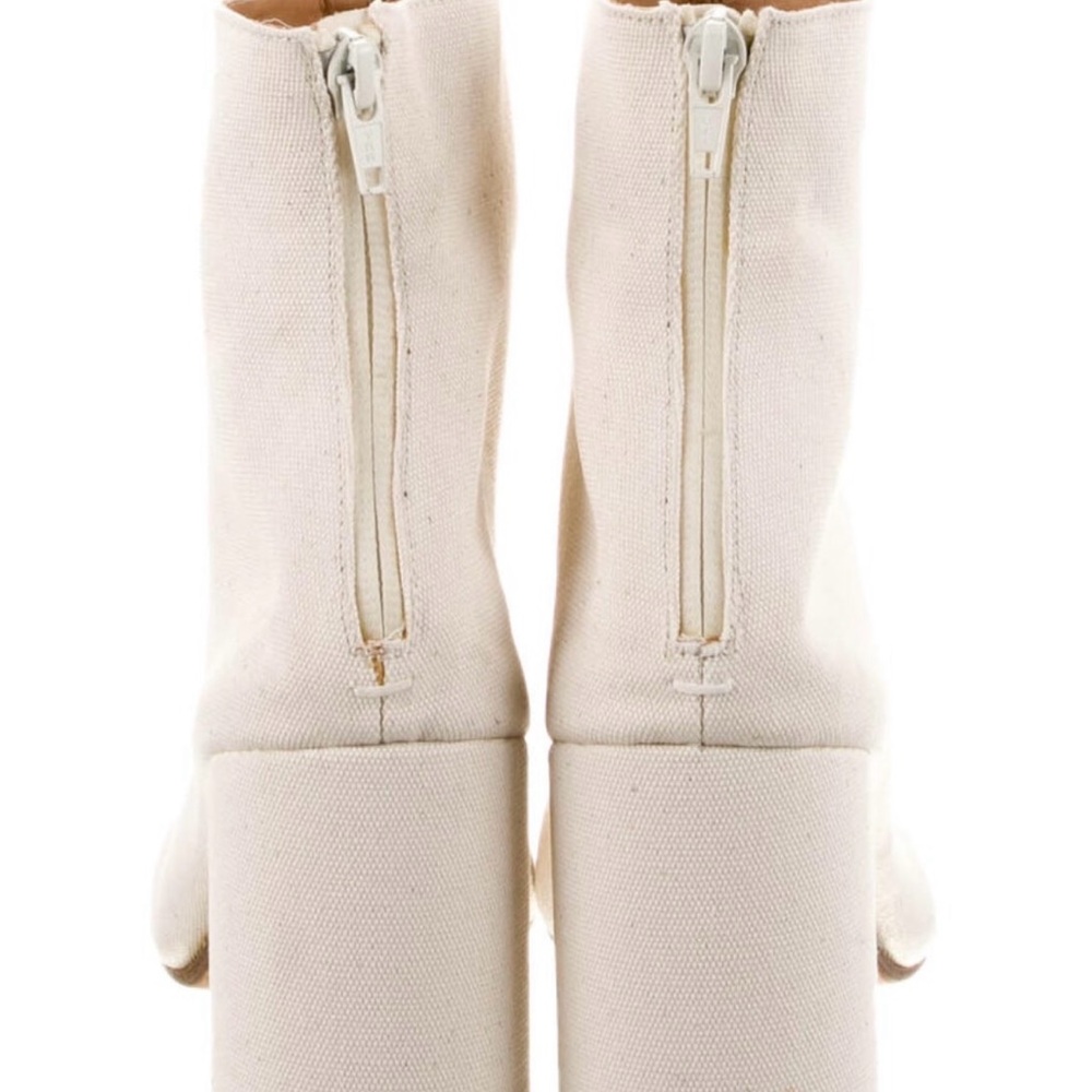 Maison Martin Margiela Off-White Canvas Ankle Boots - Picture 4 of 5
